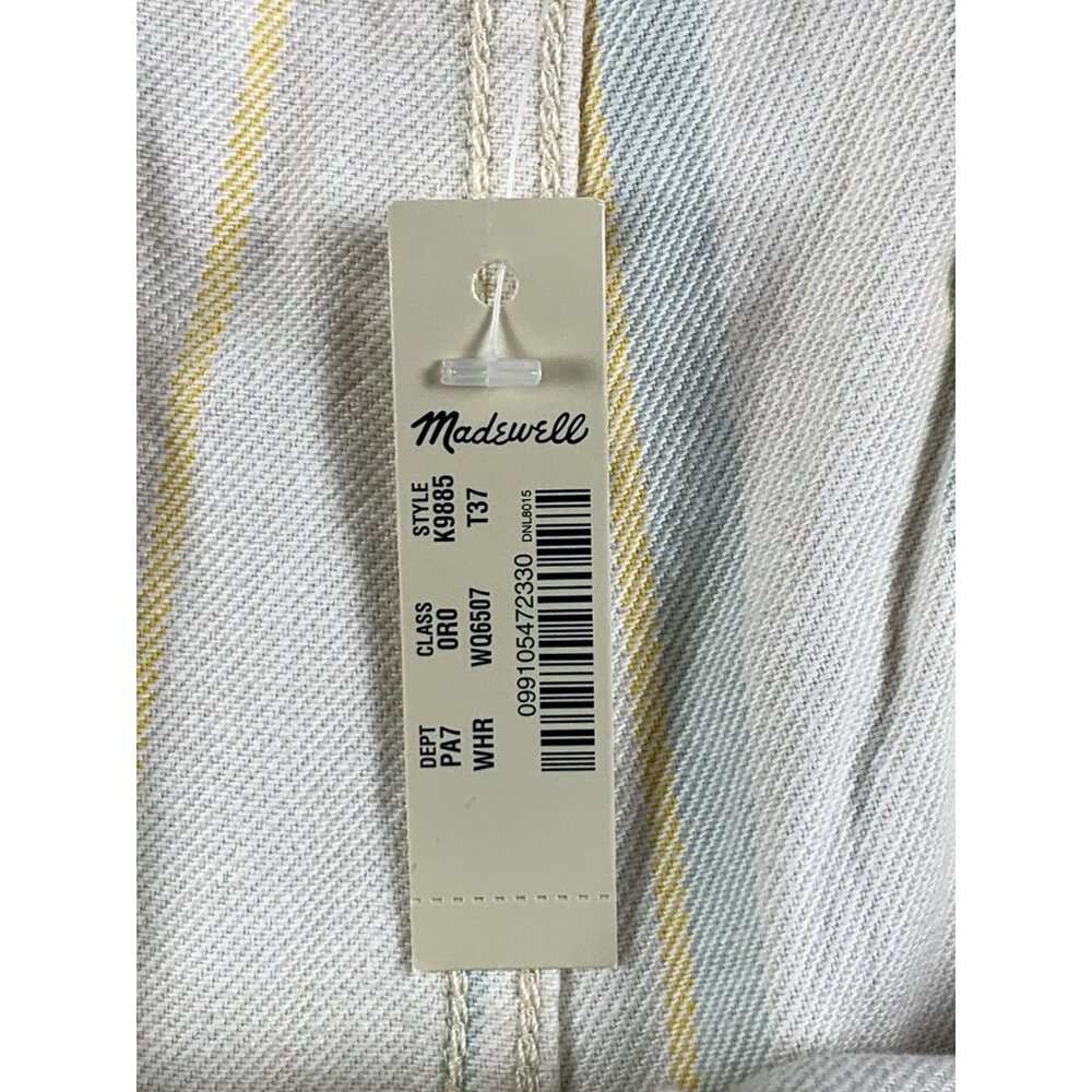 Madewell Women’s Size 37T Emmett Wide-Leg Crop Pants Warm Honeysuckle Stripe - Picture 6 of 11